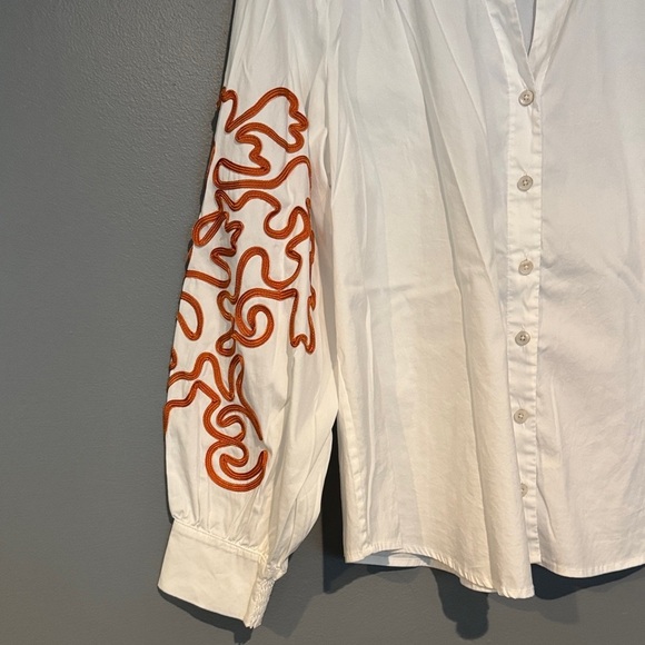 Chico ‘S White and Orange Button Down Shirt - Picture 4 of 7